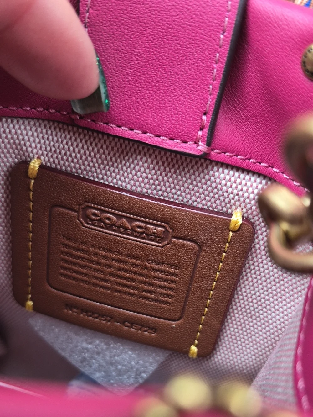 COACH 💎 MINI CASHIN TOTE w/Crystal Rivets ('22) Hyacinth Glove Leather 💎 NWT